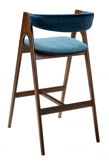 Кресло барное R-home Kaede Б Blue/Темный орех