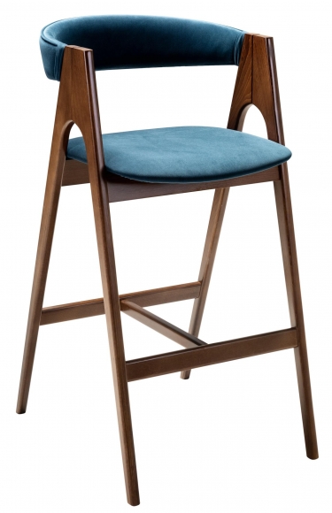 Кресло барное R-home Kaede Б Blue/Темный орех