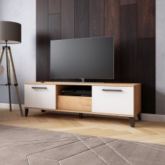 Тумба под ТВ 33 комода ТВМ-2 ЛДСП Дуб крафт золотой /ЛДСП Белый