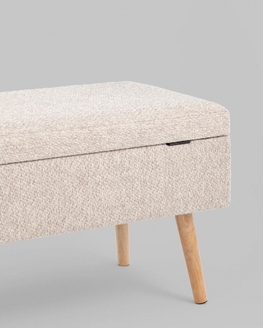 Банкетка Stool Group Сторми с ящиком серо-бежевый