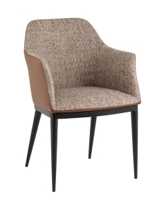 Стул обеденный Stool Group Itan коричневый с коричневой экокожей