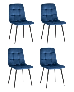 Стул Stool Group Одди велюр синий 4 шт. комплект