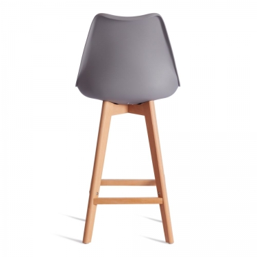 Стул барный Tetchair TULIP BAR mod. C1014H-1 / 1 шт. в упаковке пластик/дерево, 42 х 47,5 х 104 см, Grey серый 92717 / натуральный