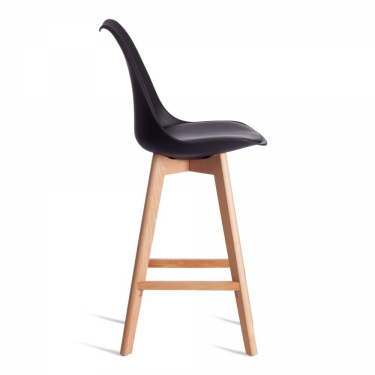 Стул барный Tetchair TULIP BAR mod. C1014H-1 / 2 шт. в упаковке пластик/дерево, 42 х 47,5 х 104 см, Black Черный 3010/ натуральный