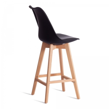 Стул барный Tetchair TULIP BAR mod. C1014H-1 / 2 шт. в упаковке пластик/дерево, 42 х 47,5 х 104 см, Black Черный 3010/ натуральный