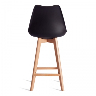 Стул барный Tetchair TULIP BAR mod. C1014H-1 / 2 шт. в упаковке пластик/дерево, 42 х 47,5 х 104 см, Black Черный 3010/ натуральный