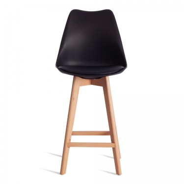 Стул барный Tetchair TULIP BAR mod. C1014H-1 / 2 шт. в упаковке пластик/дерево, 42 х 47,5 х 104 см, Black Черный 3010/ натуральный