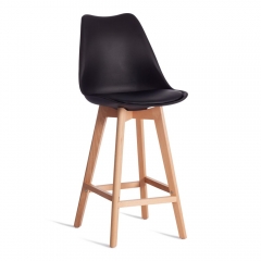 Стул барный Tetchair TULIP BAR mod. C1014H-1 / 2 шт. в упаковке пластик/дерево, 42 х 47,5 х 104 см, Black Черный 3010/ натуральный