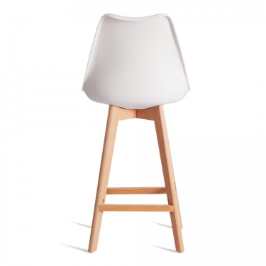 Стул барный Tetchair TULIP BAR mod. C1014H-1 / 2 шт. в упаковке пластик/дерево, 42 х 47,5 х 104 см, White Белый 70029/ натуральный