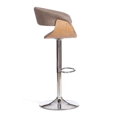 Барный стул Tetchair VIMTA mod.4021S металл/дерево/ткань, 60х51х91,5-112,5 см, выс. сид. 61,5-82,5 см, бежевый/натур./хром, Aimcasa 5