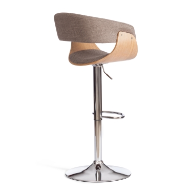 Барный стул Tetchair VIMTA mod.4021S металл/дерево/ткань, 60х51х91,5-112,5 см, выс. сид. 61,5-82,5 см, бежевый/натур./хром, Aimcasa 5