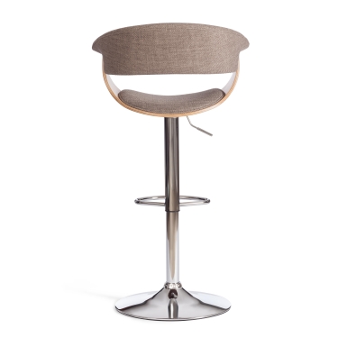 Барный стул Tetchair VIMTA mod.4021S металл/дерево/ткань, 60х51х91,5-112,5 см, выс. сид. 61,5-82,5 см, бежевый/натур./хром, Aimcasa 5