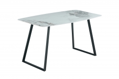 Стол обеденный Stool Group Vermont 14080 см керамика светлая ножки черные