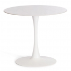 Стол обеденный Tetchair Tulip/Тулип столешница керамика глянцевая / опоры металл, белый/белый, 90х75 см
