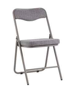 Стул складной мягкий Stool Group Джонни рогожка серо-голубой каркас серый