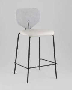 Стул полубарный Stool Group Masey серый с серой экокожей