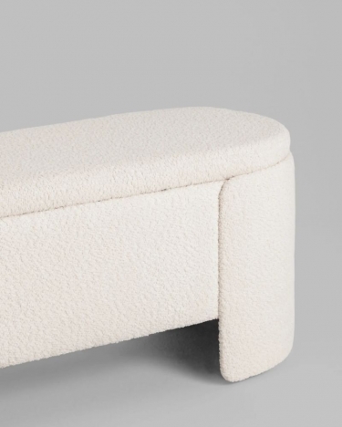 Банкетка Stool Group Taks с местом для хранения букле белый
