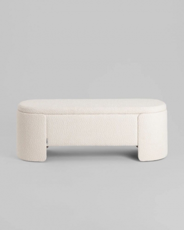 Банкетка Stool Group Taks с местом для хранения букле белый
