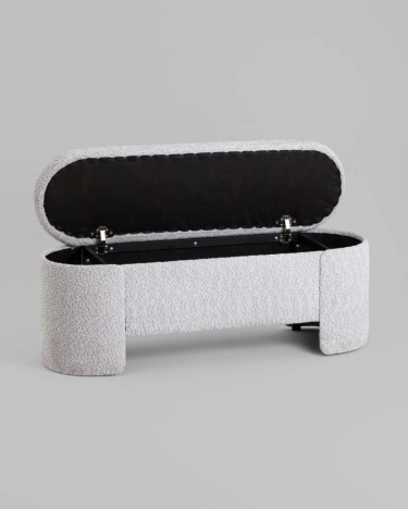 Банкетка Stool Group Taks с местом для хранения букле светло-серый