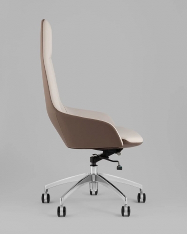 Кресло руководителя Stool Group TopChairs Soulo светло-серый, коричневый