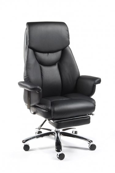 Кресло руководителя Norden Парламент, black leather (черная кожа)