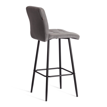 Барный стул Tetchair Medeo/Медео велюр, серый, 29, 45х56х113 см