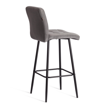 Барный стул Tetchair Medeo/Медео велюр, серый, 29, 45х56х113 см