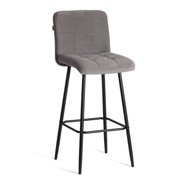 Барный стул Tetchair Medeo/Медео велюр, серый, 29, 45х56х113 см