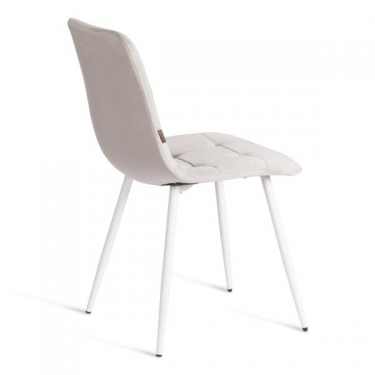 Стул Tetchair CHILLY mod. JSC-220 / 2 шт. в упаковке Велюр/металл , 44,5х52,5х88 см, Light grey светло-серый HLR14 / белый