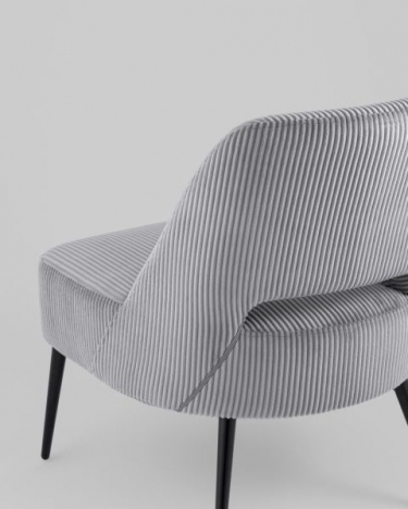 Кресло лаунж Stool Group Бостон велюр рельефный светло-серый