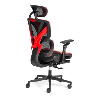 Кресло Tetchair KingCobra иск. кожа / сетка, черный / красный