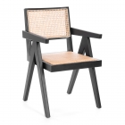 Стул Tetchair LOKI дерево вяз/ротанг, черный, 50х50х84 см