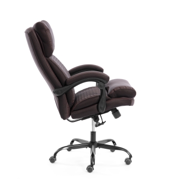 Кресло руководителя Tetchair Chief metalBL кож/зам/ткань, коричневый/коричневый стеганный, 36-36/36-36 стеганный/TW-24