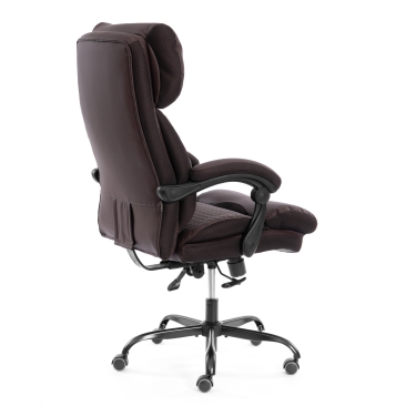 Кресло руководителя Tetchair Chief metalBL кож/зам/ткань, коричневый/коричневый стеганный, 36-36/36-36 стеганный/TW-24