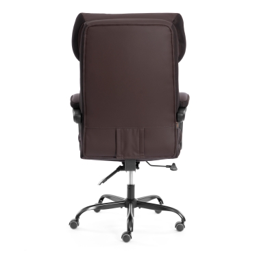 Кресло руководителя Tetchair Chief metalBL кож/зам/ткань, коричневый/коричневый стеганный, 36-36/36-36 стеганный/TW-24