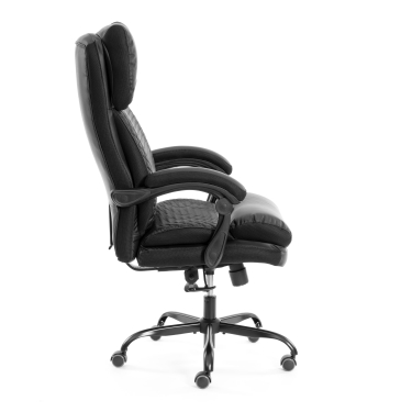 Кресло руководителя Tetchair Chief metalBL кож/зам/ткань, черный/черный стеганный/черный, 36-6/36-6/TW-11