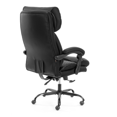Кресло руководителя Tetchair Chief metalBL кож/зам/ткань, черный/черный стеганный/черный, 36-6/36-6/TW-11