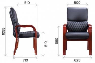 Стул руководителя Everprof Everprof President Wood CF Экокожа Черный