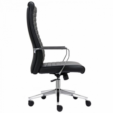 Кресло руководителя BRABIX PREMIUM Solo EX-730, алюминий, хром, экокожа, черное