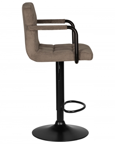 Стул барный DOBRIN DOBRIN KRUGER ARM BLACK какао вельвет LAR-E2041-05