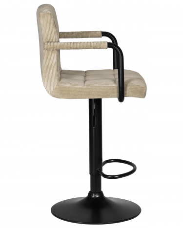 Стул барный DOBRIN DOBRIN KRUGER ARM BLACK бежевый вельвет LAR-E2041-04