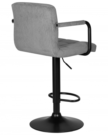 Стул барный DOBRIN DOBRIN KRUGER ARM BLACK серый вельвет LAR-E2041-25