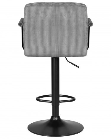 Стул барный DOBRIN DOBRIN KRUGER ARM BLACK серый вельвет LAR-E2041-25
