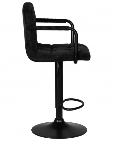 Стул барный DOBRIN DOBRIN KRUGER ARM BLACK черный вельвет LAR-E2041-52