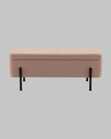 Банкетка Stool Group Болейн с ящиком велюр бежевый черные ножки