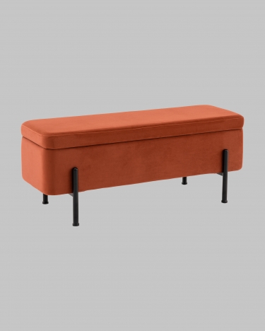 Банкетка Stool Group Болейн с ящиком велюр терракотовый черные ножки