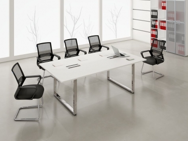 Стол системы БЭНЧ, переговорный, средний ALSAV GLOSS LINE НСПС-О.928 Белый Премиум