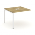 Проходной наборный элемент переговорного стола Рива CONCEPT CN.NPRG-011 Дуб Винченцо Белый