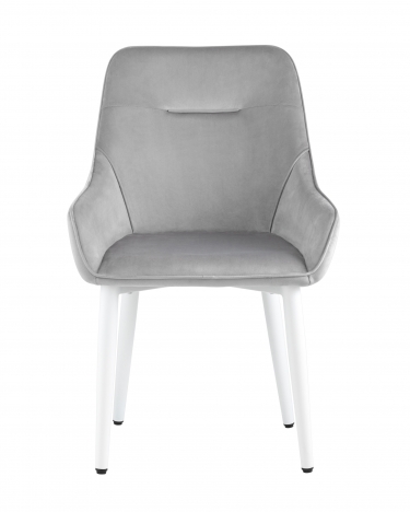 Комплект из двух стульев Stool Group Диана велюр серебристый ножки белые 2 шт