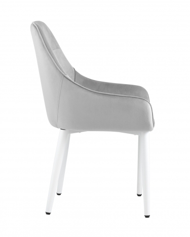 Комплект из двух стульев Stool Group Диана велюр серебристый ножки белые 2 шт